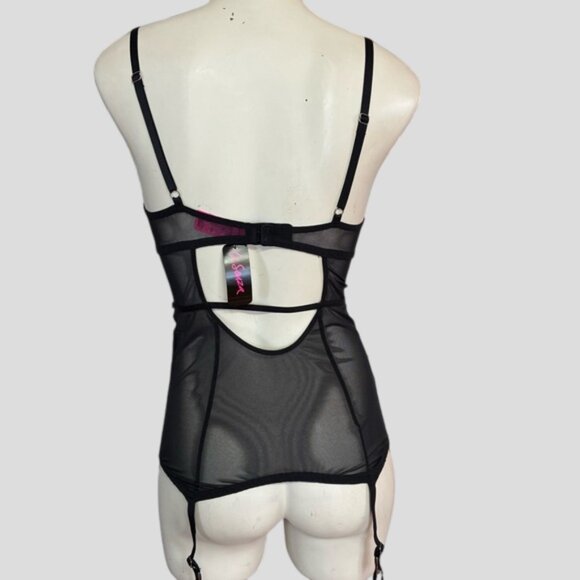 NWT La Senza Black Lace Corset Bustier Lingerie - Picture 2 of 9